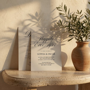 Happily Ever After Wedding Elegant Beige Invitation
