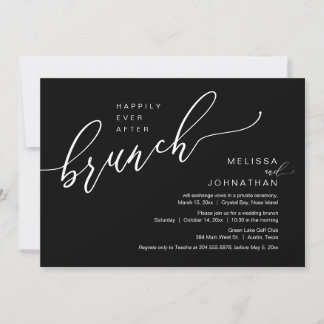 Happily Ever After Wedding Elopement Brunch Invitation