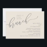 Happily Ever After Wedding Elopement Brunch Invitation<br><div class="desc">Beautiful Modern Casual Minimal,  romantic dark grey and cream themed,  Wedding Elopement Happily ever after brunch celebration invitation card. This is perfect for your wedding reception and post-wedding celebration. Add your wedding party celebration invitation details.
#TeeshaDerrick</div>