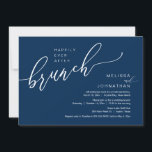 Happily Ever After Wedding Elopement Brunch Invitation<br><div class="desc">Beautiful Modern Beautiful Casual Minimal,  Navy Blue themed,  Wedding Elopement Happily ever after brunch celebration invitation card. This is perfect for your wedding reception and post-wedding celebration. Add your wedding party celebration invitation details.
#TeeshaDerrick</div>