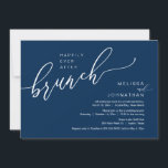 Happily Ever After Wedding Elopement Brunch Invitation<br><div class="desc">Beautiful Modern Beautiful Casual Minimal,  Navy Blue themed,  Wedding Elopement Happily ever after brunch celebration invitation card. This is perfect for your wedding reception and post-wedding celebration. Add your wedding party celebration invitation details.
#TeeshaDerrick</div>