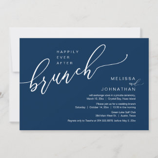 Happily Ever After Wedding Elopement Brunch Invitation
