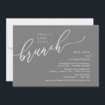 Happily Ever After Wedding Elopement Brunch Invitation<br><div class="desc">Beautiful Modern Casual Minimal,  romantic dark grey themed,  Wedding Elopement Happily ever after brunch celebration invitation card. This is perfect for your wedding reception and post-wedding celebration. Add your wedding party celebration invitation details.
#TeeshaDerrick</div>