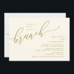 Happily Ever After Wedding Elopement Brunch Invitation<br><div class="desc">Beautiful Modern Casual Minimal,  romantic retro gold themed,  Wedding Elopement Happily ever after brunch celebration invitation card. This is perfect for your wedding reception and post-wedding celebration. Add your wedding party celebration invitation details.
#TeeshaDerrick</div>