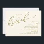Happily Ever After Wedding Elopement Brunch Invitation<br><div class="desc">Beautiful Modern Casual Minimal,  romantic retro gold themed,  Wedding Elopement Happily ever after brunch celebration invitation card. This is perfect for your wedding reception and post-wedding celebration. Add your wedding party celebration invitation details.
#TeeshaDerrick</div>