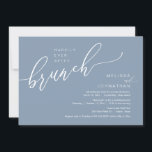 Happily Ever After Wedding Elopement Brunch Invitation<br><div class="desc">Beautiful Modern Casual Minimal,  romantic dusty blue themed,  Wedding Elopement Happily ever after brunch celebration invitation card. This is perfect for your wedding reception and post-wedding celebration. Add your wedding party celebration invitation details.
#TeeshaDerrick</div>