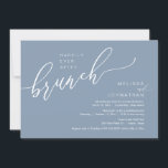 Happily Ever After Wedding Elopement Brunch Invitation<br><div class="desc">Beautiful Modern Casual Minimal,  romantic dusty blue themed,  Wedding Elopement Happily ever after brunch celebration invitation card. This is perfect for your wedding reception and post-wedding celebration. Add your wedding party celebration invitation details.
#TeeshaDerrick</div>
