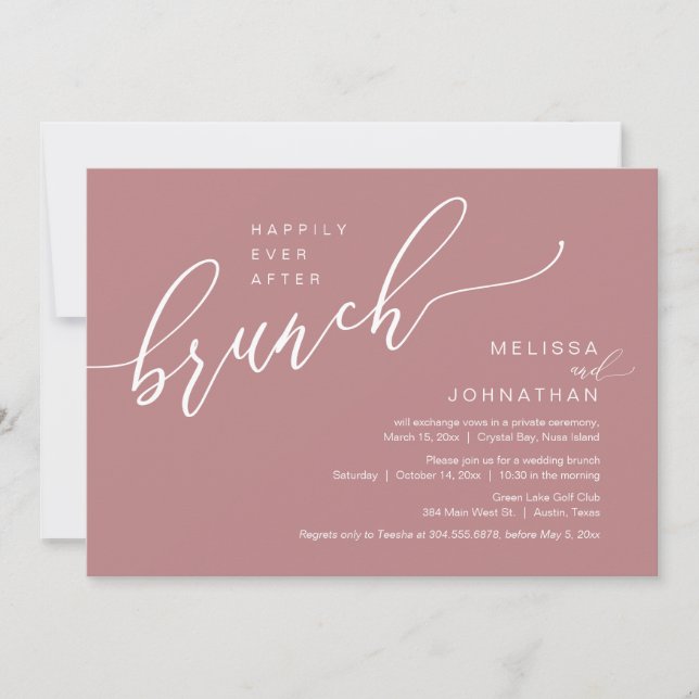 Happily Ever After Wedding Elopement Brunch Invitation (Front)