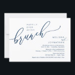 Happily Ever After Wedding Elopement Brunch Invitation<br><div class="desc">Beautiful Modern Beautiful Casual Minimal,  Navy Blue themed,  Wedding Elopement Happily ever after brunch celebration invitation card. This is perfect for your wedding reception and post-wedding celebration. Add your wedding party celebration invitation details.
#TeeshaDerrick</div>