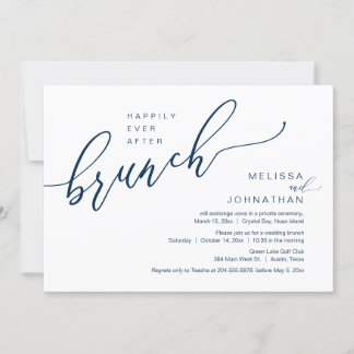 Happily Ever After Wedding Elopement Brunch Invitation
