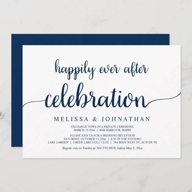 Happily Ever After Wedding Elopement Celebration I Invitation (Front/Back)