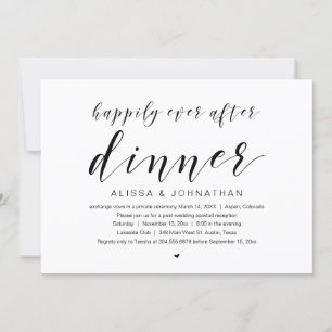 Happily ever after, Wedding Elopement Dinner Invit Invitation