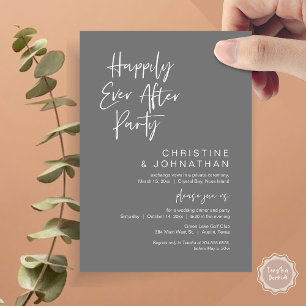 Happily Ever After, Wedding Elopement Dinner Party Invitation