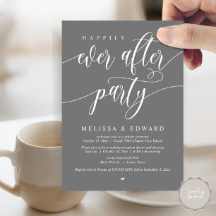 Happily Ever After Wedding Elopement Dinner Party Invitation