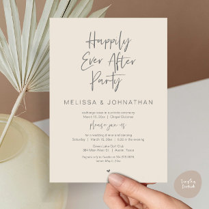 Happily Ever After, Wedding Elopement Dinner Party Invitation
