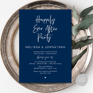 Happily Ever After, Wedding Elopement Dinner Party Invitation