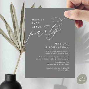 Happily Ever After Wedding Elopement Dinner Party Invitation