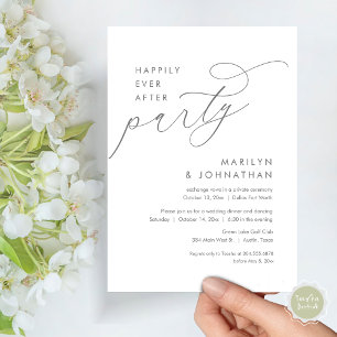 Happily Ever After Wedding Elopement Dinner Party Invitation