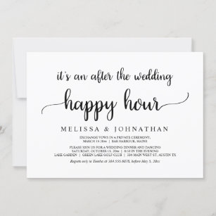 Happily Ever After Wedding Elopement Happy Hour Invitation