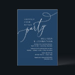 Happily Ever After Wedding Elopement Party Dinner  Invitation<br><div class="desc">Beautiful Modern Beautiful Casual Minimal,  Navy Blue Script font,  Wedding Elopement Happily ever after party,  Invitation card. This is perfect for your wedding reception and post-wedding celebration party. Add your details in matching font / lettering.
#TeeshaDerrick</div>