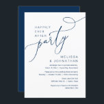 Happily Ever After Wedding Elopement Party Dinner Invitation<br><div class="desc">Beautiful Modern Beautiful Casual Minimal,  Navy Blue Script font,  Wedding Elopement Happily ever after party,  Invitation card. This is perfect for your wedding reception and post-wedding celebration party. Add your details in matching font / lettering.
#TeeshaDerrick</div>