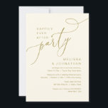 Happily Ever After Wedding Elopement Party Invitat Invitation<br><div class="desc">Beautiful Modern Beautiful Casual Minimal,  retro old yellow gold font,  Wedding Elopement Happily ever after party,  Invitation card. This is perfect for your wedding reception and post-wedding celebration party. Add your details in matching font / lettering.
#TeeshaDerrick</div>