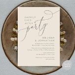 Happily Ever After Wedding Elopement Party Invitat Invitation<br><div class="desc">Beautiful Modern Beautiful Casual Minimal,  dark grey cream font,  Wedding Elopement Happily ever after party,  Invitation card. This is perfect for your wedding reception and post-wedding celebration party. Add your details in matching font / lettering.
#TeeshaDerrick</div>