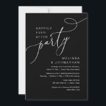 Happily Ever After Wedding Elopement Party Invitation<br><div class="desc">Beautiful Modern Beautiful Casual Minimal,  Black and white themed,  Wedding Elopement Happily ever after party,  Invitation card. This is perfect for your wedding reception and post-wedding celebration party. Add your wedding party celebration invitation details.
#TeeshaDerrick</div>