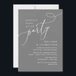 Happily Ever After Wedding Elopement Party Invitation<br><div class="desc">Beautiful Modern Beautiful Casual Minimal,  dark grey themed,  Wedding Elopement Happily ever after party,  Invitation card. This is perfect for your wedding reception and post-wedding celebration party. Add your wedding party celebration invitation details.
#TeeshaDerrick</div>