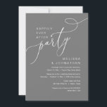 Happily Ever After Wedding Elopement Party Invitation<br><div class="desc">Beautiful Modern Beautiful Casual Minimal,  dark grey themed,  Wedding Elopement Happily ever after party,  Invitation card. This is perfect for your wedding reception and post-wedding celebration party. Add your wedding party celebration invitation details.
#TeeshaDerrick</div>