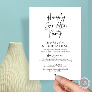 Happily Ever After, Wedding Elopement Party Invitation