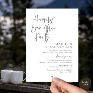 Happily Ever After, Wedding Elopement Party Invitation