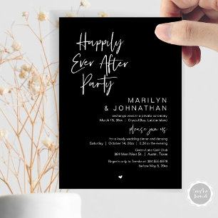 Happily Ever After, Wedding Elopement Party Invitation