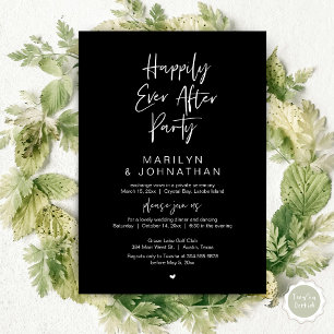 Happily Ever After, Wedding Elopement Party Invitation
