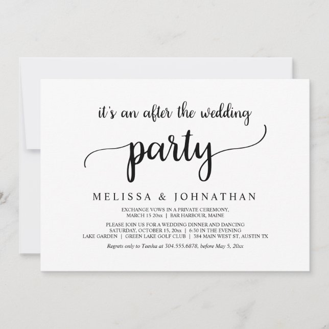 Happily Ever After Wedding Elopement Party Invitation (Front)