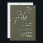 Happily Ever After Wedding Elopement Party Invitation<br><div class="desc">Beautiful Modern Beautiful Casual Minimal,  olive green themed,  Wedding Elopement Happily ever after party,  Invitation card. This is perfect for your wedding reception and post-wedding celebration party. Add your wedding party celebration invitation details.
#TeeshaDerrick</div>