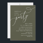 Happily Ever After Wedding Elopement Party Invitation<br><div class="desc">Beautiful Modern Beautiful Casual Minimal,  olive green themed,  Wedding Elopement Happily ever after party,  Invitation card. This is perfect for your wedding reception and post-wedding celebration party. Add your wedding party celebration invitation details.
#TeeshaDerrick</div>