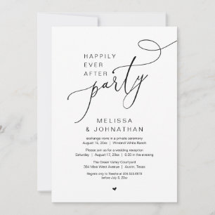 Happily Ever After Wedding Elopement Party Invitation