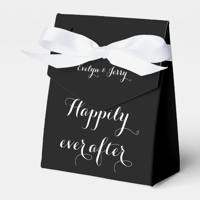 Happily ever after Wedding Favour Boxes (Front Side)
