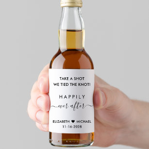 Happily Ever After Wedding Favour Liquor Bottle Label