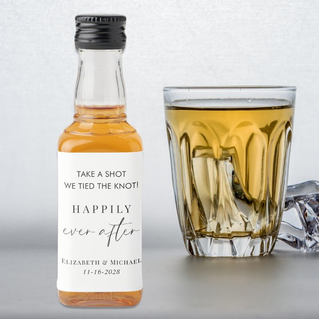 Happily Ever After Wedding Favour Liquor Bottle Label (Creator Uploaded)