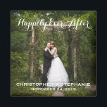 Happily Ever After Wedding Favour Photo Magnet<br><div class="desc">A lovely keepsake for your wedding guests,  a photo portrait of the happy couple framed with "Happily Ever After" or the text of your choice,  as well as bride and groom's names and wedding date.</div>