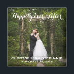 Happily Ever After Wedding Favour Photo Magnet<br><div class="desc">A lovely keepsake for your wedding guests,  a photo portrait of the happy couple framed with "Happily Ever After" or the text of your choice,  as well as bride and groom's names and wedding date.</div>