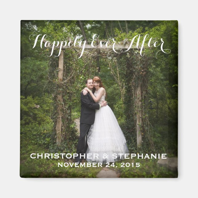 Happily Ever After Wedding Favour Photo Magnet (Front)