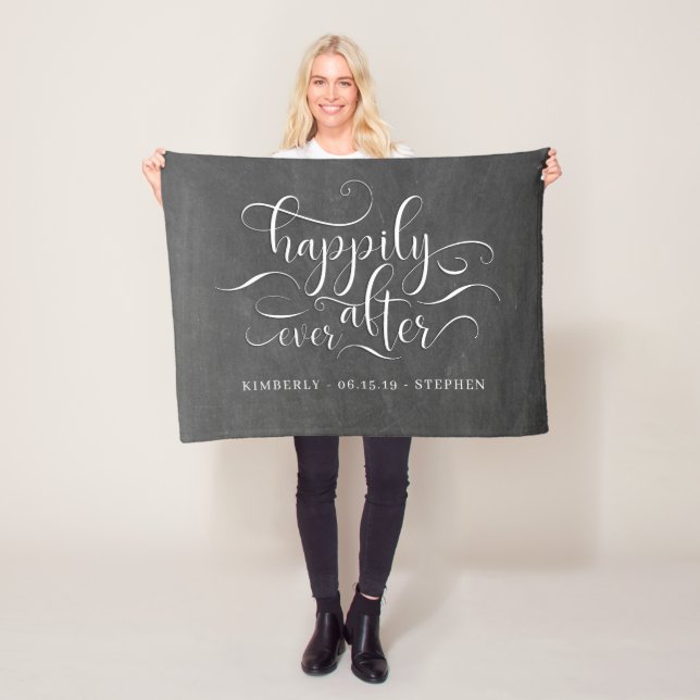 Happily Ever After Wedding Fleece Blanket (In Situ)