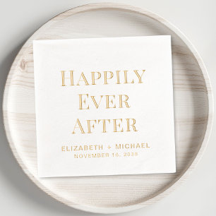 Happily Ever After Wedding Foil Napkins