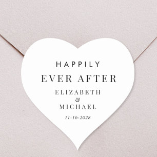Happily Ever After Wedding Heart Sticker