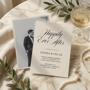 Happily Ever After Wedding Invitation with Photo