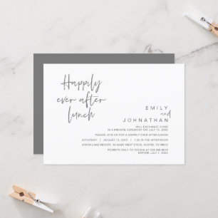 Happily Ever After Wedding Lunch, Dark Grey Invitation
