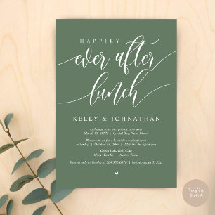 Happily Ever After Wedding Lunch, in Sage Green Invitation